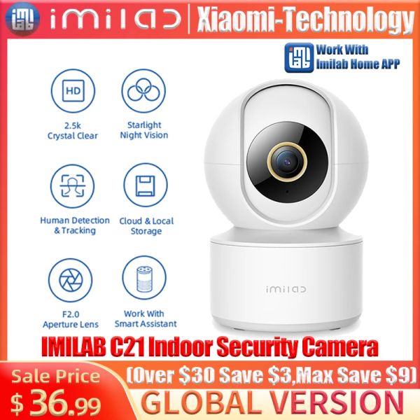 Cameras imilab C21 Caméra de sécurité à domicile Wifi 2.5k HD IP à l'intérieur de bébé cam 360 ° Vedio Surveillance CCTV Night Vision Webcam Travaillez avec Alexa
