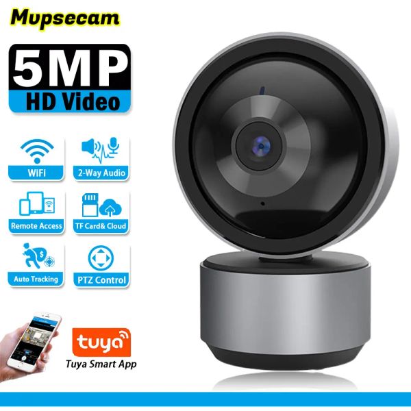 Cámaras Interior 5MP HD Wifi Camera PTZ Baby Monitor AI Human Tracking Human Audio Smart Home Wireless Mini Vigilance Camera Tuya Aplicación