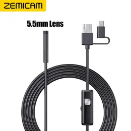 Camera's Industrial Endoscoop Camera 5,5 mm Lens 3in1 Typec Micro USB -auto Inspectie Borescope 6led Waterdicht voor Android -telefoons PC