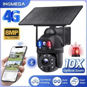 Caméras Caméra solaire Inqmega 8MP avec zoom optique Wifi / 4G Kamera deux Pir Human Dection Voice Audio Security Protection