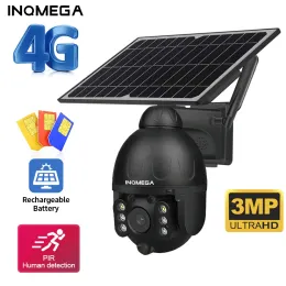Cameras Inqmega Outdoor Solar Camera 4G Sim / WiFi Sécurité sans fil détachable Batterie de came solaire CCTV CCTV Surveillance Smart Monitor