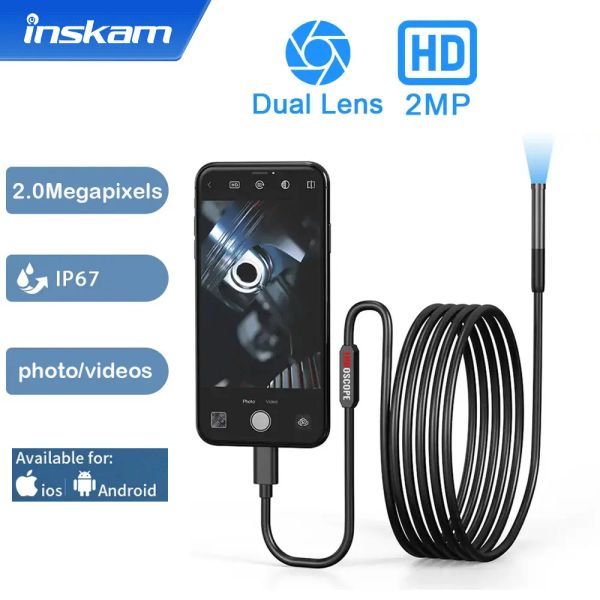 Caméras Inskam Endoscope Inspection Camera 3 in 1 Micro USB / Typec Mini Inspection Camera pour iOS iPSPEPHERPELPline Borescope