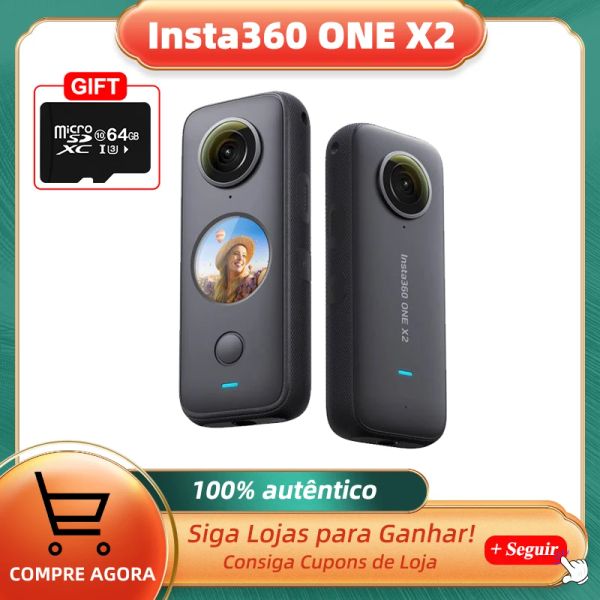 Cameras Insta360 One X2 360 Action Camera 5.7k VR VIDEO 10m Imperproofer Insta 360 One X2 Pocket Panorama Underwater Helmet Pro Sport Cam