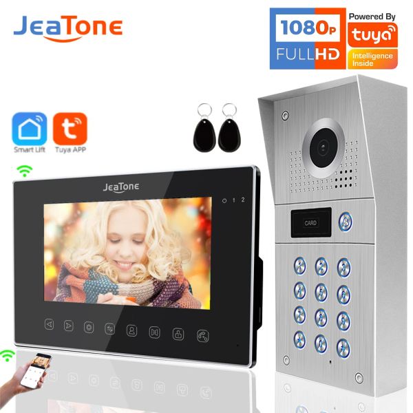 Cámaras Jeatone de 7 pulgadas Wifi Video Intercom Con 1080p Entrance Gate Coder Coder Coder ID de ID de ID de ID