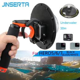 Camera's Jinserta 30m Waterdichte koepel Port Case Set voor GoPro Hero 7 Black/White/Silver 6 5 Trigger Dome Cover Shooting Accessoire