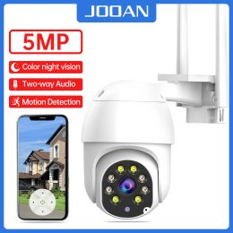 Camera's Jooan 5MP 3MP PTZ WiFi Camera 4x Zoom Outdoor Color Night Vision CCTV Camera Home Smart Auto Tracking Audio Surveillance Camera