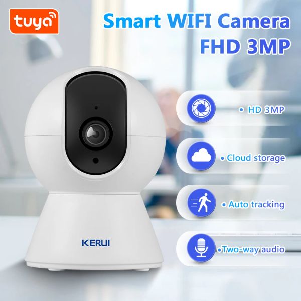 Cameras Kerui 1080p 3MP 5MP Tuya Smart Mini WiFi IP Camerie intérieure Sécurité sans fil Home CCTV CCATRYANCE CAMERIE AUTO