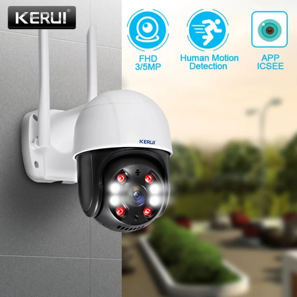 Cameras Kerui 4MP WiFi IP Camera Outdoor PTZ 4X Digital Zoom Wireless Camera Ai Human Detection Security CCTV CAME CAME TRAVAIL SUR ICSEE