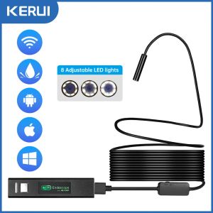 Cámaras Cámara de cámaras de endoscopio Kerui Wifi Cámara de conector Micro USB para iOS Android PC Soft Inspection Camina Borescope IP68 Implaz