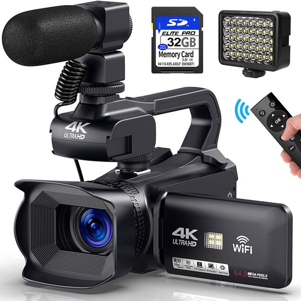 Cámaras Komery Digital Camcorder 4K Ultra HD Cam y videocámaras 64MP transmisión de 40 