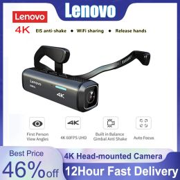 Caméras Lenovo Action Camera 4k Un casque sportif Head Ip65 Ip65 Eishake Night Vision Vision DVR Wireless Recorder Executive