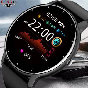 Camera's Lige 2023 Nieuwe Smart Watch Heren Volledig touchscreen Sport Fiess Horloge Ip67 Waterdichte Bluetooth voor Android Ios Smartwatch Mannen + doos