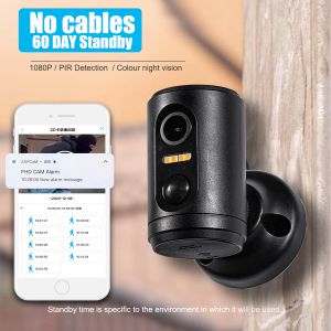 Camera's M2 Mini Camera WiFi met batterij Standby Indoor PIR Detectie Draadloze Lens Two Way Audio Home Video Beveiliging IP HD -camera