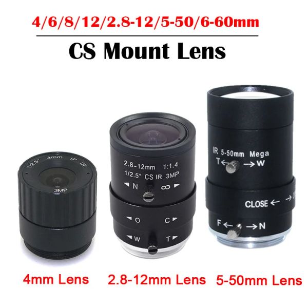 Cameras Megapixel HD Security Camera Lens CS Mount 2,812mm / 550mm / 660mm MANUEL Varifocal Lens 4/6/8 / 12mm CS Corred Focus Lens