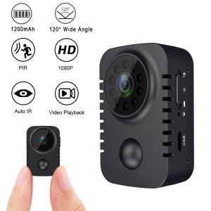 Cámaras Mini Body Camera 1080p Full HD Smart Security Pocket Night Vision Motion Dection Dection Vidby Pir Recorder de video PIR