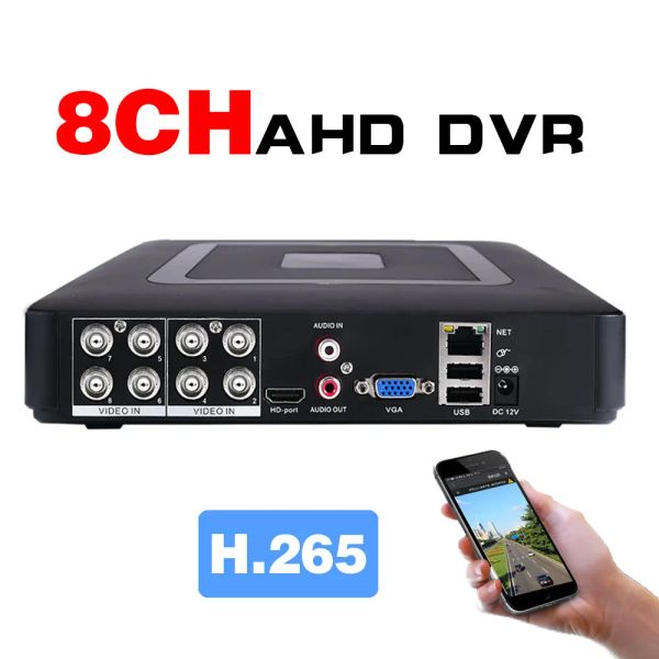 Cámaras Mini DVR 8CH CCTV Recorder Soporte 1080p 2MP AHD CVI TVI Sistema de seguridad de cámara / P2P Cloud Video Vigilance DVR