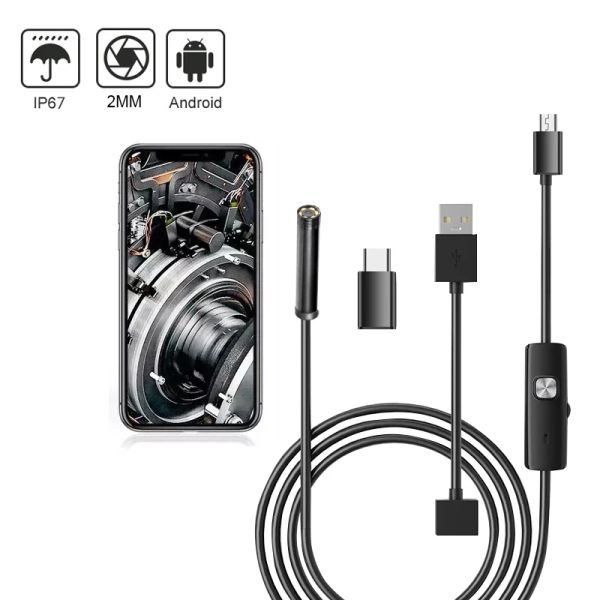 Caméras Mini Endoscope Camera 1080p HD Endoscope étanche Réglable fil molle 6 LEDS 5 mm CAM INSPECTION Android pour la voiture