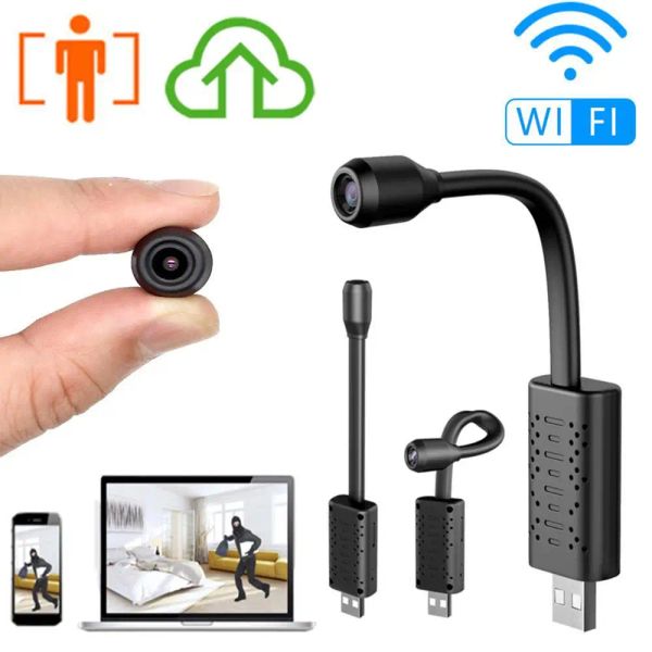 Caméras mini hd wifi caméra usb rangement cloud smart surveillance application p2p cctv support flexible de visualisation en temps réel