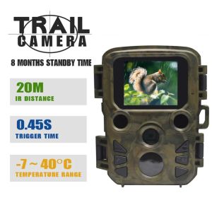 Caméras mini caméra de chasse 12MP 1080p Caméra de piste faunique IP66 Pièce de jeu imperméable Mouvement Mouvement Activé Vision nocturne Pièges photo