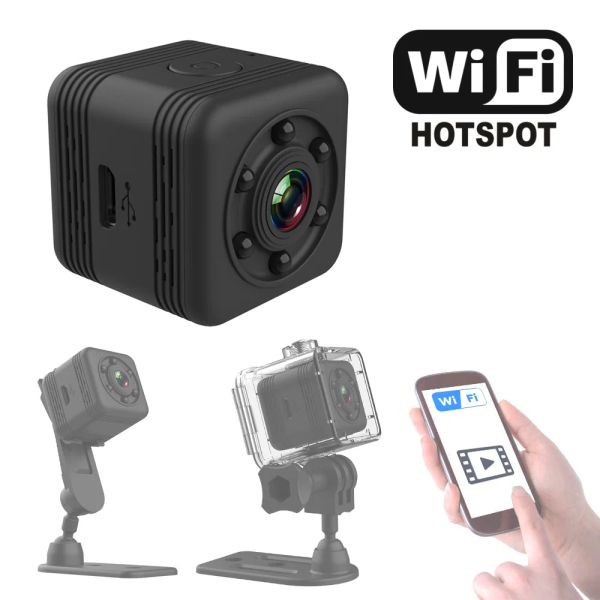 Caméras Mini Sport VGA Camera avec vision nocturne et étui étanche.La vidéo peut regarder dans l'application téléphonique jusqu'à 20 mètres.