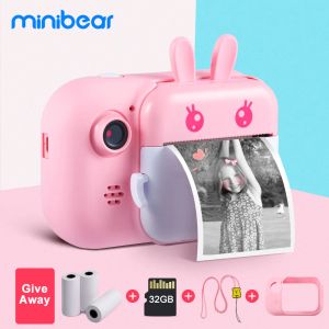 Camera's Minibear Children Camera For Kids Instant Camera Digitale videocamera voor kinderen Fotocamera speelgoed voor meisjesjongen verjaardagscadeaus