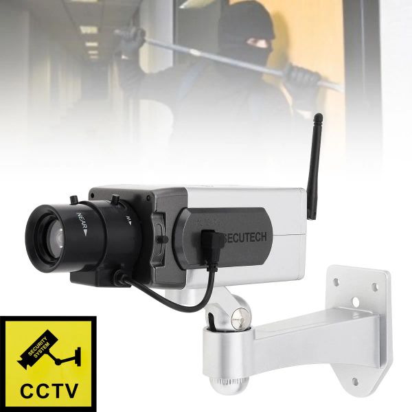Caméras Modèle Simulation Caméra de sécurité Détection de mouvement de mouvement Auto Rotation AutoProproof Fake Monitor Camera avec clignotant clignotant