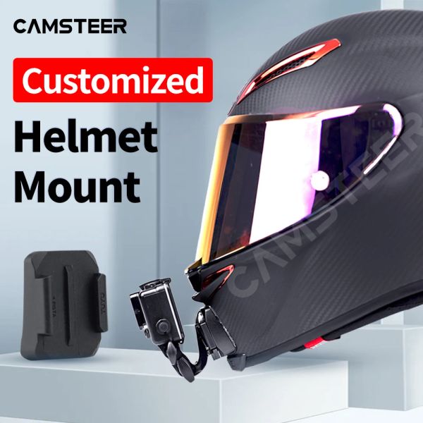 Caméras Motorcycle Custmized Casque Chin Mot pour HJC Shoei X14 Z7 Z8 AGV ARAI pour GoPro11 10 9 8 7 Insta360 Onex3 X2 RS Accessoires