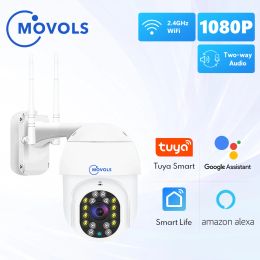 Camera's Movols 1080p Tuya WiFi IP Camera Smart Auto Tracking Googole Alexa Wireless PTZ Outdoor Video Surveillance CCTV Security Camera