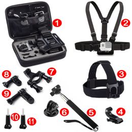 Camera's Nieuwe 11in1 Combinatiepakket Accessoires Kit Compatibel voor sportcamera GO Pro Sjcam SJ4000 SJ5000 M20 SJ6 Legend SJ7 -ster