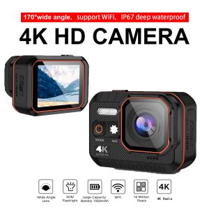Cameras Nouveaux enregistreurs de conduite de caméra sportive imperméable HD HD avec écran de télécommande 4K Sports Caméra Gpro Hero 8 Insta