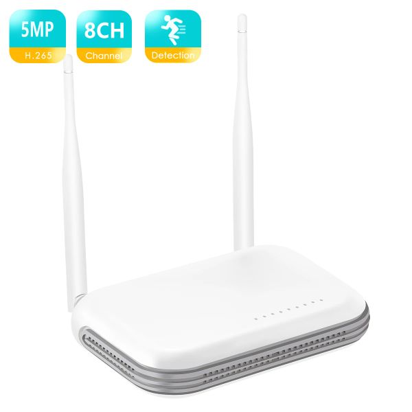 Cámaras Nuevo Super Mini Wifi NVR 8CH 3MP 5MP H.265 Registrador de video de red inalámbrica para la cámara IP Soporte de detección de caras Alerta de correo electrónico Xmeye