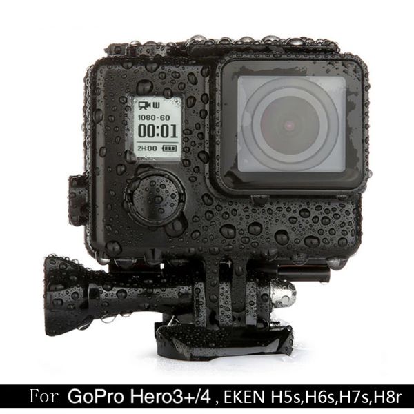 Caméras Neuvest Black Diamond 45m Plongée Étui étanche pour le GoPro Hero 4/3 + Eken H5s H6S H7S H8R H3R Camera pour accessoires universels