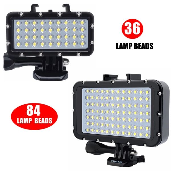 Caméras la plus récente lumière de plongée 36/84 perles de lampes LED Photographie étanche à la lumière de remplissage pour insta360 one rs r x2 gopo 10 9 8 7slr