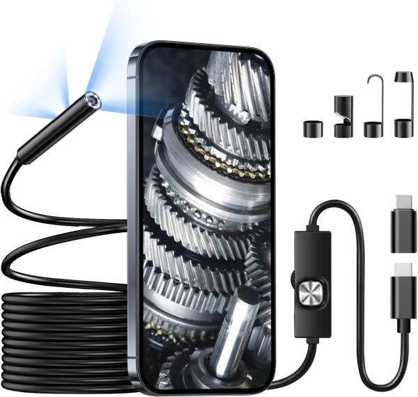 Caméras La plus récente inspection de la lentille de forme de serpent Caméras 2,0 MP IP67 Endoscope USB TYPEC CAMA avec 8 LED pour Samsung Huawei Xiaomi PC