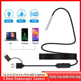Cameras Noenname_null 3in1 Endoscope Camera 720p égout Industrie Pipoting Inspection endoscopique 3,9 mm pour USB Android Type C