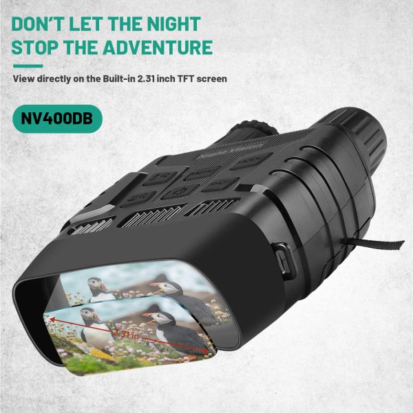 Cámaras NV400DB HD Digital Night Vision Goggles Infrarroured Cámara binocular Tome el video fotográfico de 300 m para la seguridad de la caza de la noche del día