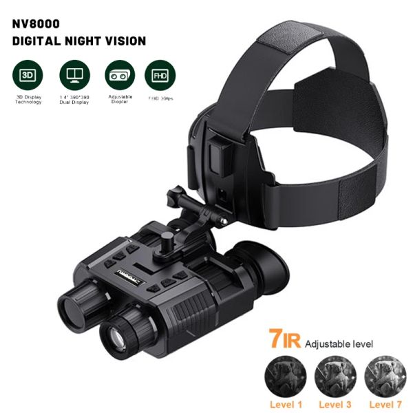 Cameras NVG Vision nocturne Binoculaires pour casque monté 4 couleurs Image 200m Darkness Nakedeye 3D Affichage Night Vision Goggles