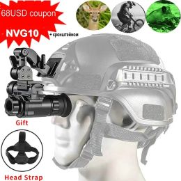 Camera's NVG10 Nacht Visie Monoculaire helm Nacht Visie Goggle HD1080P Green Tactical Head WiFi IP66 Hunting Trail Night Vision Camera