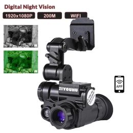 Cameras NVG10 Night Vision Scope pour la chasse Ir Goggles Green Tactical Head Monocular Trail Camera 16x Zoom WiFi Night Vision Dispositif