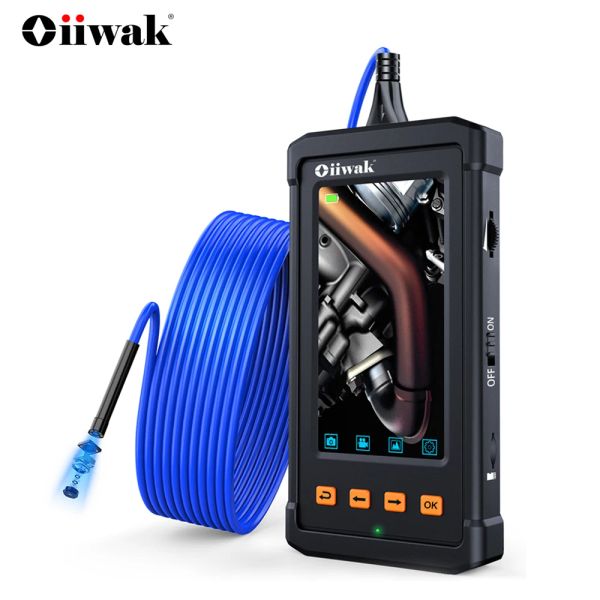 CAMERA OIIWAK 1080P ENDOSCOPE CAMERIE 8 mm Double de l'objectif Borescope Inspection Mini appareil photo 4,3 pouces IP67 Caméra vidéo de surveillance