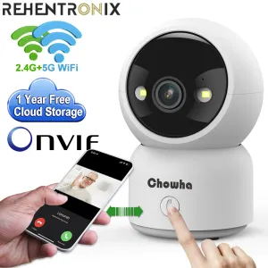 Camera's Onvif Indoor WiFi IP Camera 3MP 2.4/5G WiFi Home Security Wireless Surveillance Camera Human Detection Color Night Vision Camera