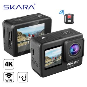 Cameras Caméra d'action originale 4k 30fps 2.0 LCD EIS Double écran WiFi Remote Control 4x 9 Pro Sport Video Recorder