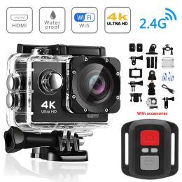 Cameras Caméra d'action originale Ultra HD 4K / 30fps WiFi 2.0 "170D Casque de came imperméable sous-marine Vedio Sport Camera Pro Cam Underwater