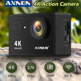 Camera's Originele Axnen H9R 4K Sportcamera WiFi Motorfietshelmhelm Waterbroek Cam Video -opname Actiecamera's voor fotografie