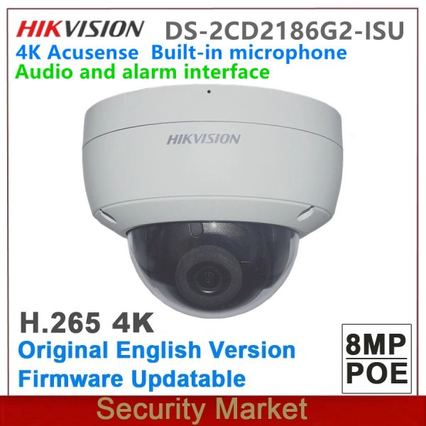 Caméras originales anglaises Hikvision DS2CD2186G2ISU 8MP CCTV POE IR 4K ACUSENSE CAME CAME DOME FIXE