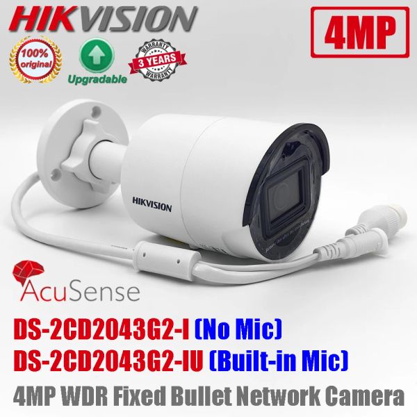 Cameras Hikvision Original DS2CD2043G2IU 4MP POE IR WDR BECTIF MIC ACUSENSE COMMEZ FIXE BULLET NETTOWN CCTV IP CAME DS2CD2043G2I
