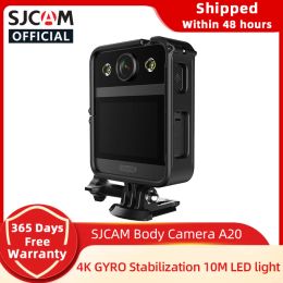Caméras Original SJCAM A20 Caméra corporelle 2,33 "Écran tactile avant 4K Gyro 166 ﾰ grand angle 10m LAMP LAMPY