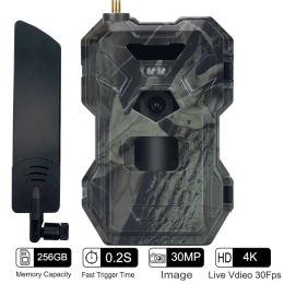 Cameras Outdoor 4G 30MP HD 2K App Control Control Vision Trap Game 120 degrés Cam Cam de chasse sans fil Wireless Wireles