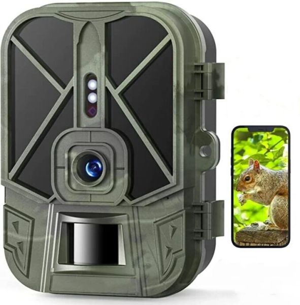 Caméras Outdoor 50MP 4K Trail Hunting Camera avec 10000mAh Lithium Batter