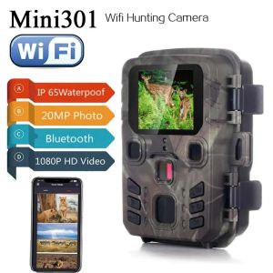 Cameras OUTDOOOR WiFi Hunting Camera App APP CONTROCK CAME CAME CAMERIE SELLE sans fil Bluetooth 24MP 1296P Vision Night Vision Motion Traps fauniques Photo